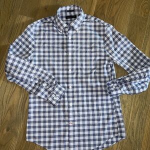 Tommy Hilfiger Men's Two Toned Blue Plaid Button Down Shirt Size M Long Sleeve